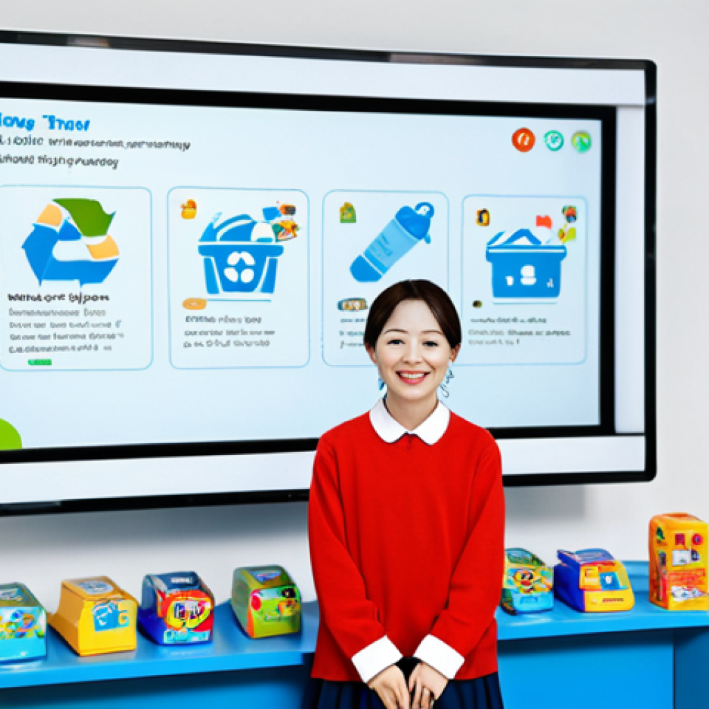 Heejin as an Educator**

"A friendly and approachable woman resembling a popular children's entertainer, fully clothed in a colorful, modest outfit, teaching children about recycling using animated graphics on a large screen. Background: a bright, clean studio with educational toys. Safe for work, appropriate content, family-friendly, perfect anatomy, correct proportions, professional illustration."

**