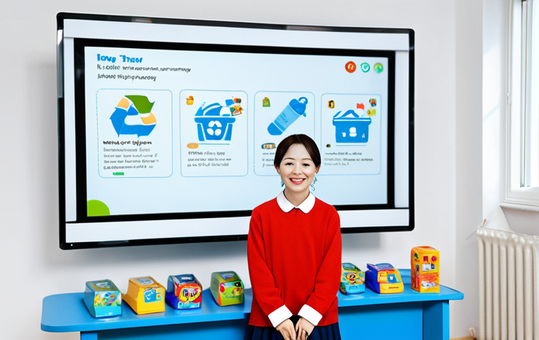 Heejin as an Educator**

"A friendly and approachable woman resembling a popular children's entertainer, fully clothed in a colorful, modest outfit, teaching children about recycling using animated graphics on a large screen. Background: a bright, clean studio with educational toys. Safe for work, appropriate content, family-friendly, perfect anatomy, correct proportions, professional illustration."

**
