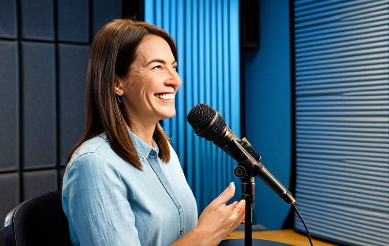 헤이지니의 목소리 성우 정보 - The Voiceover Artist at Work**

A professional voiceover artist (woman), fully clothed in a modest, ...