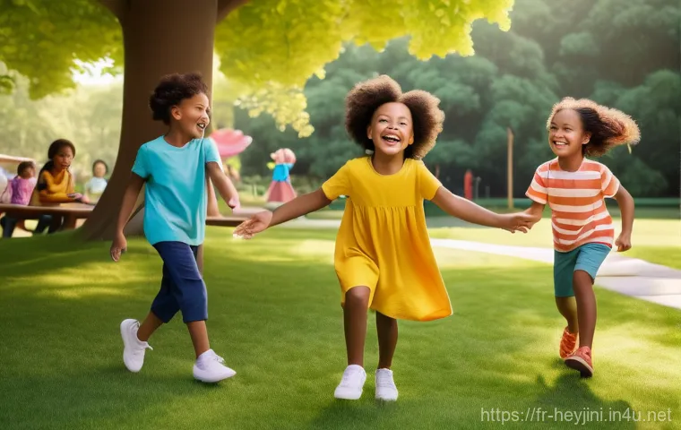 헤이지니 콘텐츠의 해외 진출 - **Prompt 1: Universal Joy and Friendship in a Vibrant Animated World**
    A group of happy, diverse...